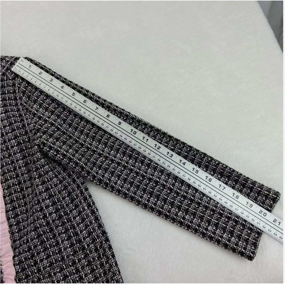 Kate Spade Kids Tweed Jacket Ruffle Trim‎ Double Breasted Dressy Preppy Classic